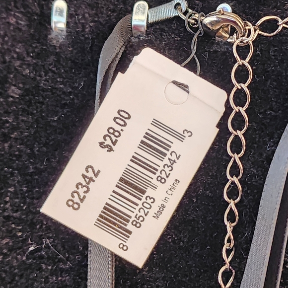 Cookie Lee Silver, Black and Blue Pendant Necklace #82342 NWT - Picture 7 of 8